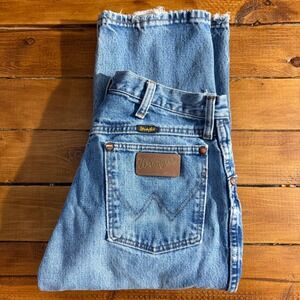 Vintage Wrangler Cowboy Cut Jeans Mens *28x31 Blue Denim USA Slim Straight Leg